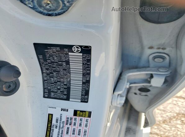 5YFEPMAE6NP332704 2022 TOYOTA COROLLA White VIN կոդի պիտակի տեսք