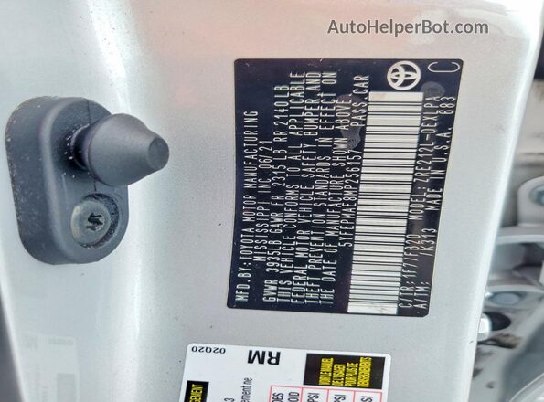 5YFEPMAE8MP256157 2021 TOYOTA COROLLA Silver Շարժիչի բաժամունքի տեսք