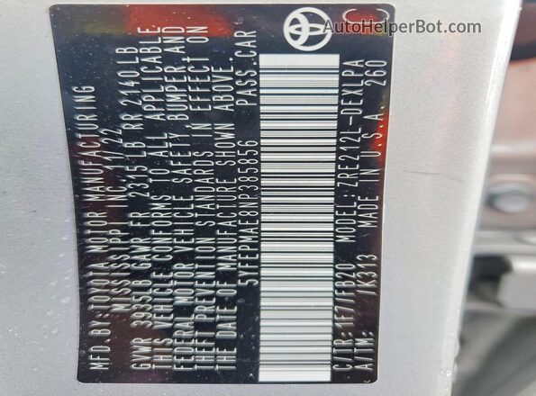 5YFEPMAE8NP385856 2022 TOYOTA COROLLA Silver Widok komory silnika