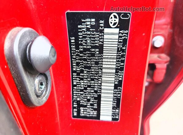 5YFEPMAE9MP209655 2021 TOYOTA COROLLA Red Շարժիչի բաժամունքի տեսք