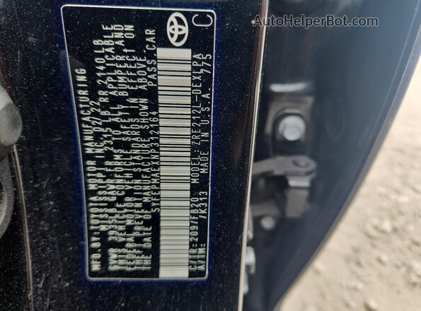 5YFEPMAEXNP312164 2022 TOYOTA COROLLA Gray VIN sticker view