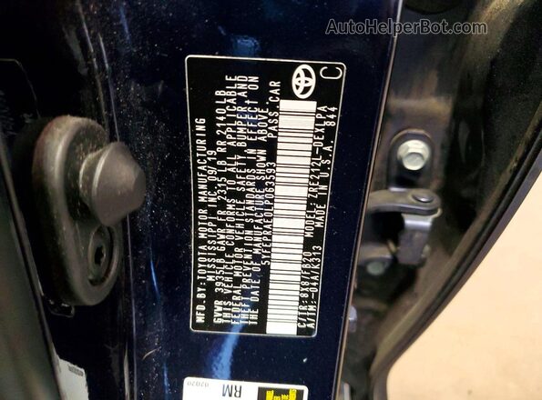 5YFEPRAE0LP063593 2020 TOYOTA COROLLA Blue ძრავის განყოფილების ხედი