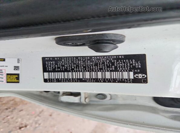5YFEPRAE7LP030963 2020 TOYOTA COROLLA White ძრავის განყოფილების ხედი