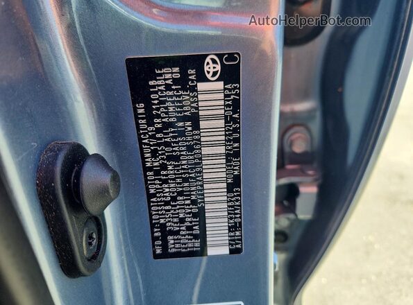 5YFEPRAE9LP086788 2020 TOYOTA COROLLA Silver VIN კოდის სტიკერის ხედი