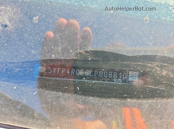 5YFP4RCE6LP008810 2020 TOYOTA COROLLA Silver VIN კოდის სტიკერის ხედი