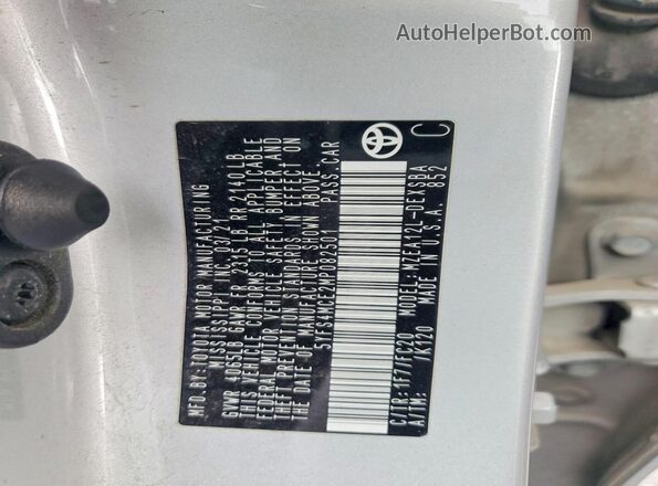 5YFS4MCE2MP082501 2021 TOYOTA COROLLA Silver VIN կոդի պիտակի տեսք