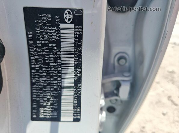 5YFS4MCE2NP101288 2022 TOYOTA COROLLA Белый Вид наклейки с VIN-кодом