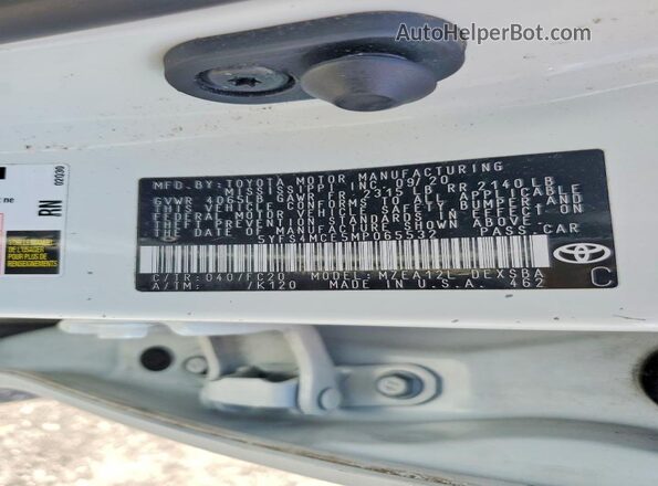 5YFS4MCE5MP065532 2021 TOYOTA COROLLA White 