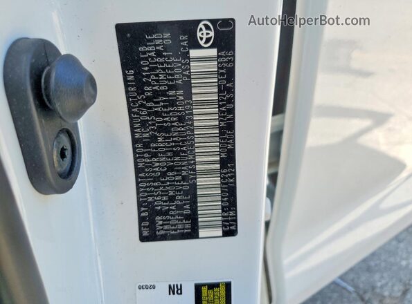 5YFS4MCE5SP243193 2025 TOYOTA COROLLA White Vista del compartimento del motor