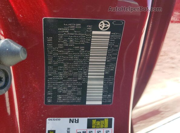 5YFS4MCE5TP256852 2026 TOYOTA COROLLA Красный Вид подкапотного пространства