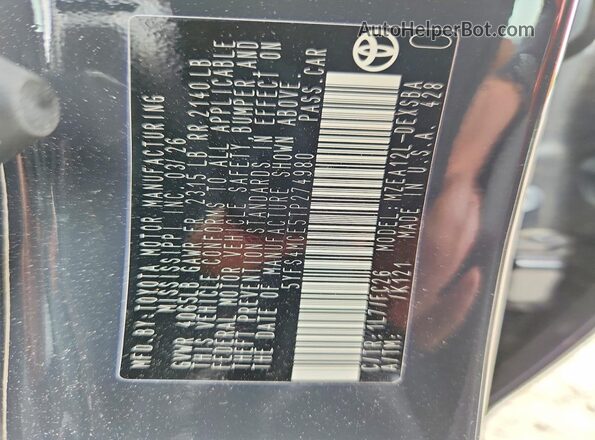 5YFS4MCE5TP274980 2026 TOYOTA COROLLA Gray Widok komory silnika