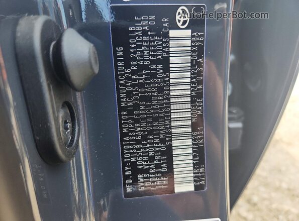 5YFS4MCE6TP280545 2026 TOYOTA COROLLA Gray Vista de la etiqueta del VIN