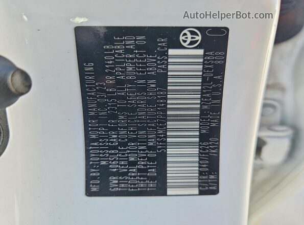 5YFS4MCE7PP148187 2023 TOYOTA COROLLA White Շարժիչի բաժամունքի տեսք