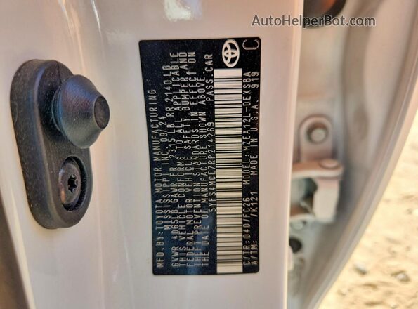 5YFS4MCE7RP214269 2024 TOYOTA COROLLA White Вид підкапотного простору