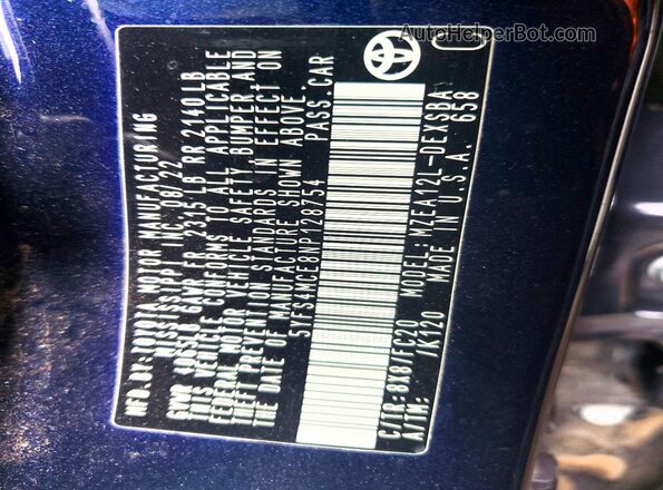 5YFS4MCE8NP128754 2022 TOYOTA COROLLA Синий Вид подкапотного пространства