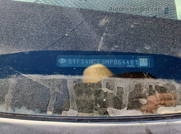 5YFS4MCE9MP064481 2021 TOYOTA COROLLA Черный Вид наклейки с VIN-кодом