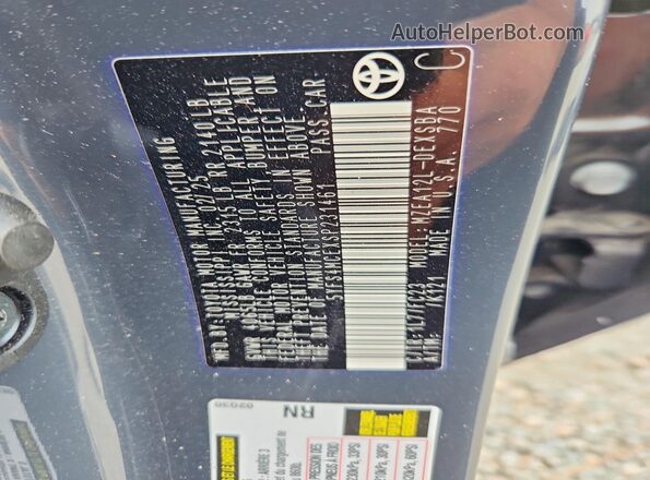 5YFS4MCEXSP231461 2025 TOYOTA COROLLA Charcoal Շարժիչի բաժամունքի տեսք