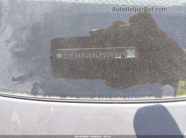 5YFS4RCE0LP020901 2020 TOYOTA COROLLA Silver ძრავის განყოფილების ხედი