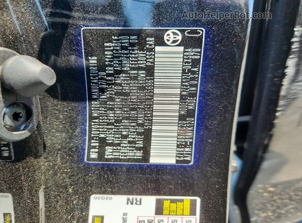 5YFS4RCE0LP056961 2020 TOYOTA COROLLA Угольный Вид наклейки с VIN-кодом