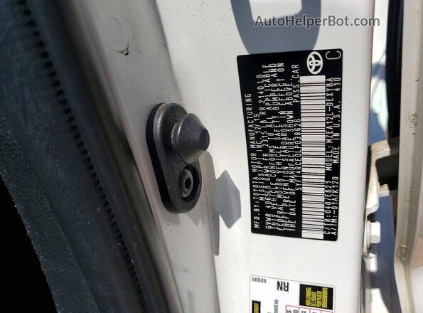 5YFT4RCE0LP038626 2020 TOYOTA COROLLA White VIN sticker view