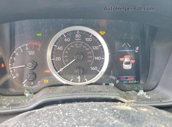 5YFVPMAE8NP284283 2022 TOYOTA COROLLA Blue Instrument cluster view