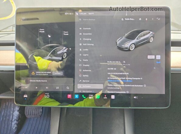 5YJ3E1EA0MF017975 2021 TESLA MODEL Серый Вид щитка приборов