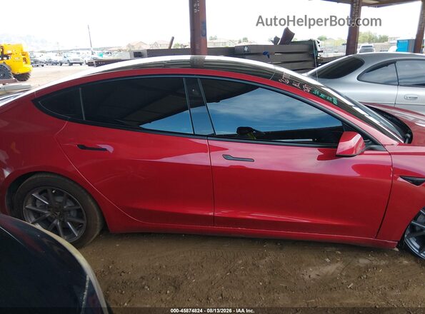 5YJ3E1EA0MF842687 2021 TESLA MODEL 3 Красный Вид щитка приборов