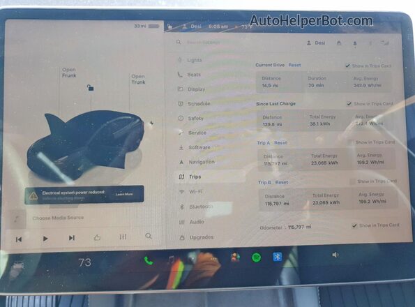 5YJ3E1EA0PF578486 2023 TESLA MODEL Черный Вид щитка приборов