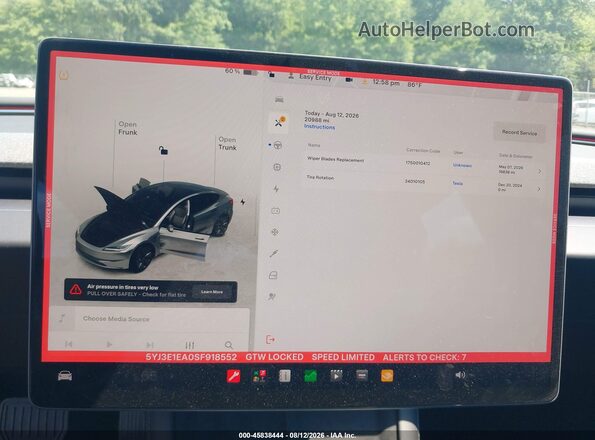 5YJ3E1EA0SF918552 2025 TESLA MODEL 3 Gray Vista de los asientos traseros