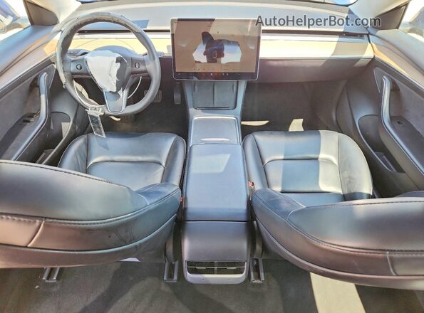 5YJ3E1EA1NF372252 2022 TESLA MODEL Blue Dashboard view