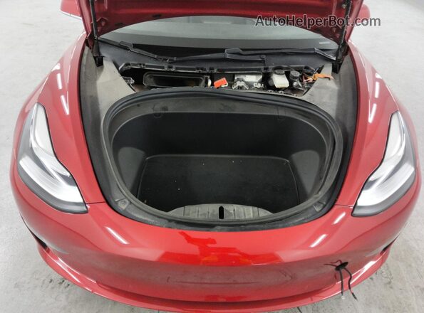 5YJ3E1EA2JF045675 2018 TESLA MODEL Красный Вид наклейки с VIN-кодом