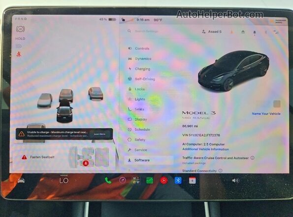 5YJ3E1EA2JF172376 2018 TESLA MODEL Black Instrument cluster view