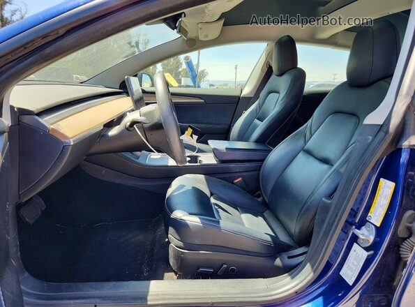 5YJ3E1EA2MF015791 2021 TESLA MODEL Blue წინა სალონის ხედი