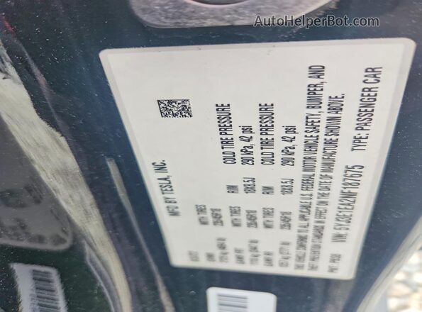 5YJ3E1EA2NF187675 2022 TESLA MODEL Черный Вид подкапотного пространства