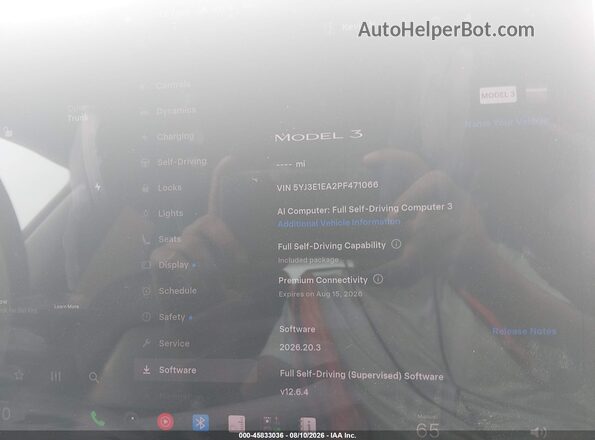5YJ3E1EA2PF471066 2023 TESLA MODEL 3 Черный Вид задних сидений