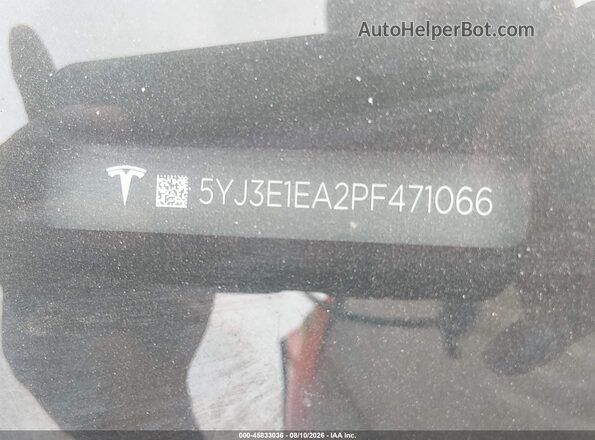 5YJ3E1EA2PF471066 2023 TESLA MODEL 3 Черный Вид подкапотного пространства