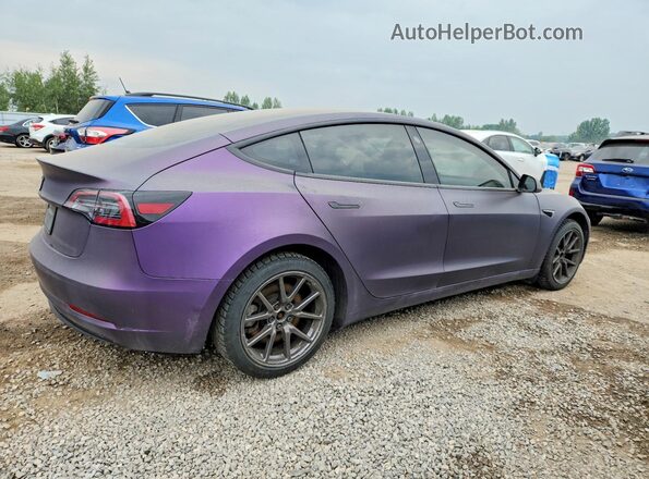 5YJ3E1EA3LF603729 2020 TESLA MODEL Purple უკანა მარჯვენა