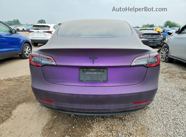 5YJ3E1EA3LF603729 2020 TESLA MODEL Purple უკანა ხედი