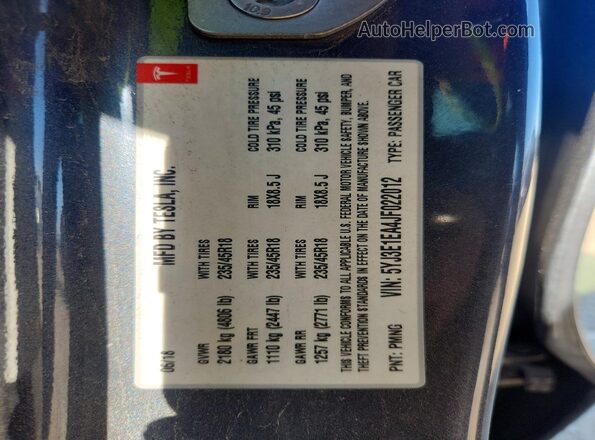 5YJ3E1EA4JF022012 2018 TESLA MODEL Gray Vista del compartimento del motor