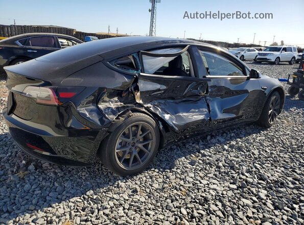 5YJ3E1EA4MF023035 2021 TESLA MODEL Black Rear right
