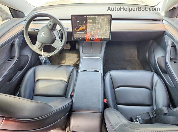 5YJ3E1EA4MF023035 2021 TESLA MODEL Black Dashboard view