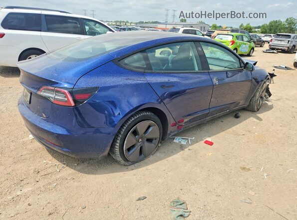 5YJ3E1EA4MF867026 2021 TESLA MODEL Синий Задняя правая четверть