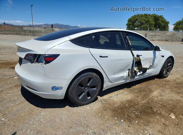 5YJ3E1EA5MF976286 2021 TESLA MODEL Белый Задняя правая четверть
