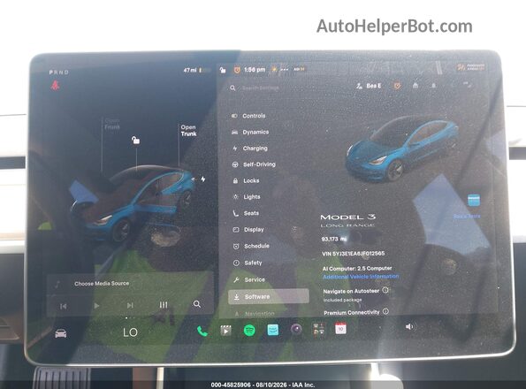 5YJ3E1EA6JF012565 2018 TESLA MODEL 3 Black Հետևի նստատեղերի տեսք