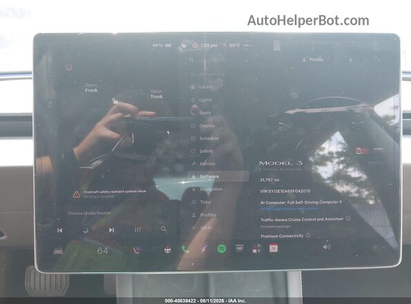 5YJ3E1EA6SF042070 2025 TESLA MODEL 3 Black Rear seats view
