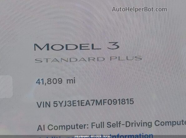 5YJ3E1EA7MF091815 2021 TESLA MODEL 3 White 
