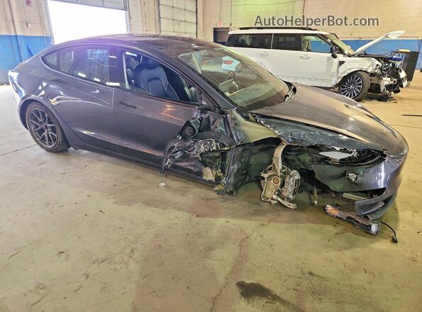 5YJ3E1EA8NF286159 2022 TESLA MODEL Угольный Передняя правая четверть