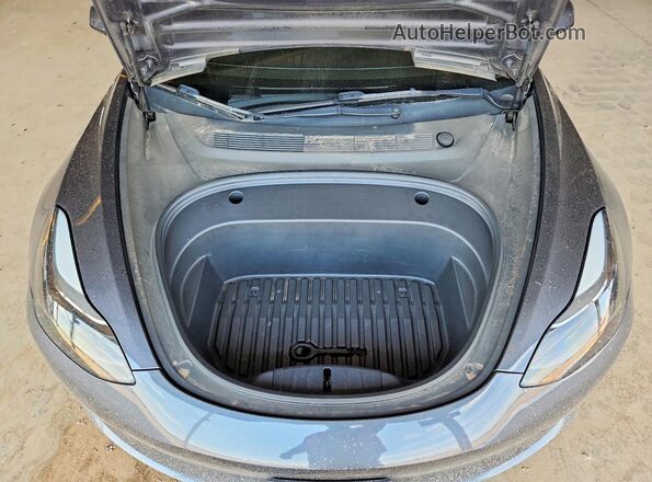 5YJ3E1EA8NF369347 2022 TESLA MODEL Gray Вид задньої частини салону