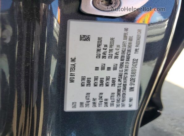 5YJ3E1EA8SF042832 2025 TESLA MODEL Gray VIN կոդի պիտակի տեսք