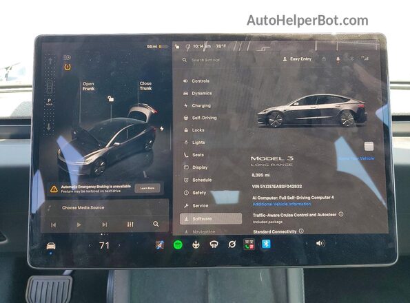5YJ3E1EA8SF042832 2025 TESLA MODEL Gray Սարքավորումների վահանակի տեսք
